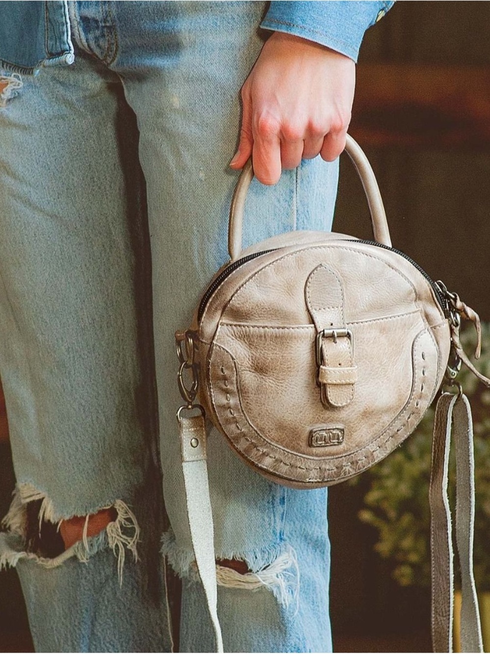 BED|STU Circular Mini Crossbody in Blush Taupe - Picture 3 of 10
